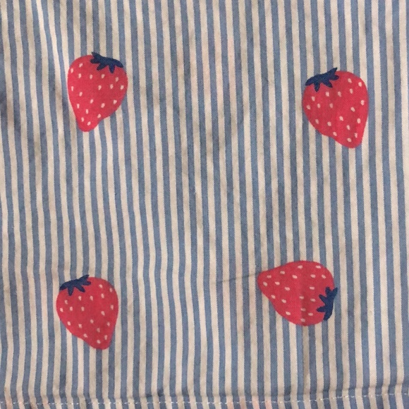 Carters 24 Months Striped Strawberry Short Ruffled Sleeve Shirt - Picture 2 of 3